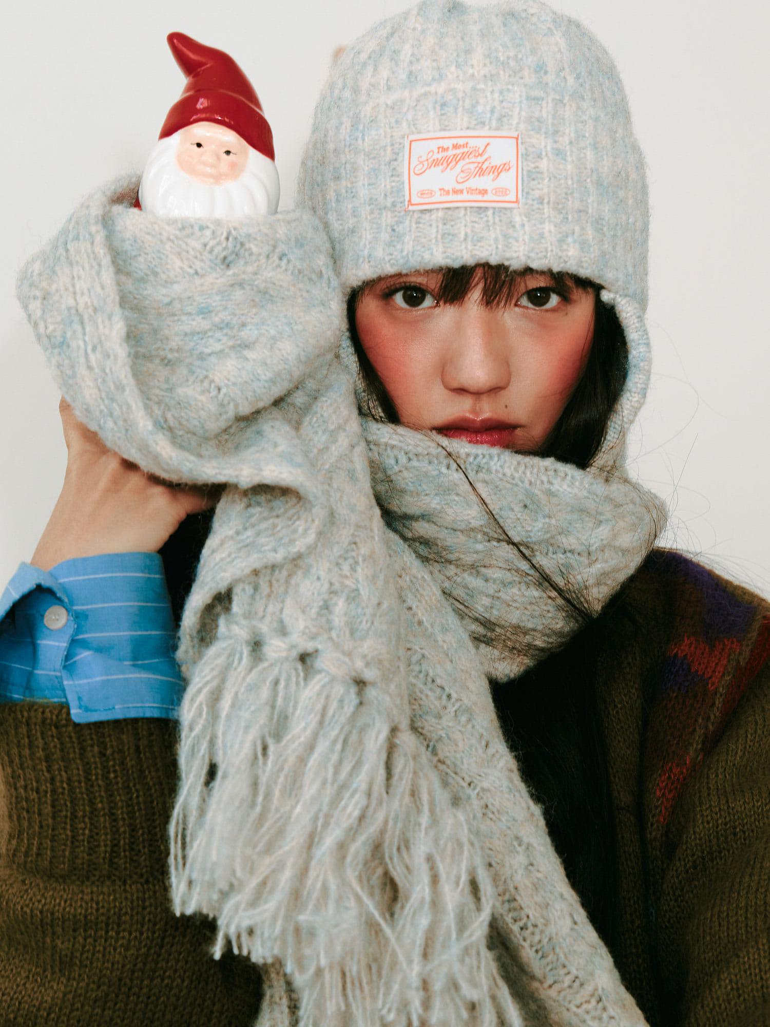 Cable Knit Muffler - Cygnet Grey