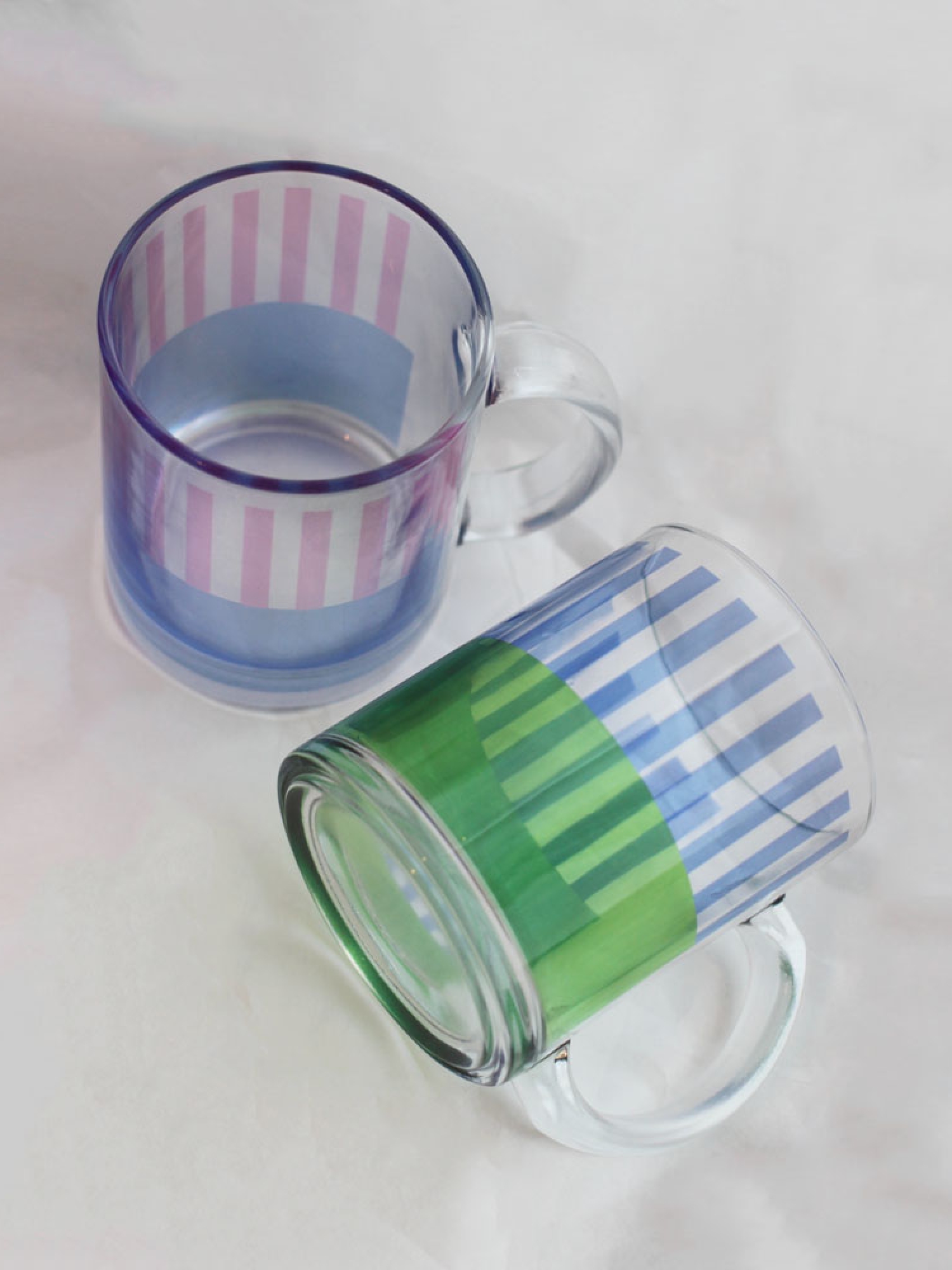 Half Striped Transparent Mug