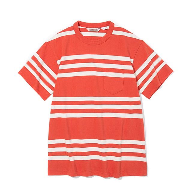 유니폼브릿지18ss wide stripe S/S tee 오렌지스트라이프 반팔