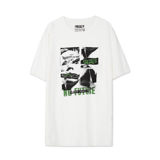 앤더슨벨COLLABORATION T-SHIRT atb215u 화이트 No future반팔 반팔티