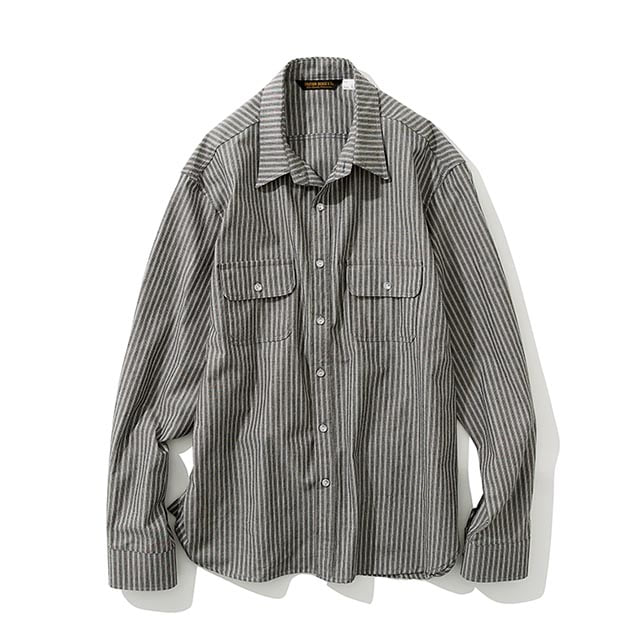 유니폼브릿지19fw stripe pocket shirts 블랙셔츠 스트라이프셔츠