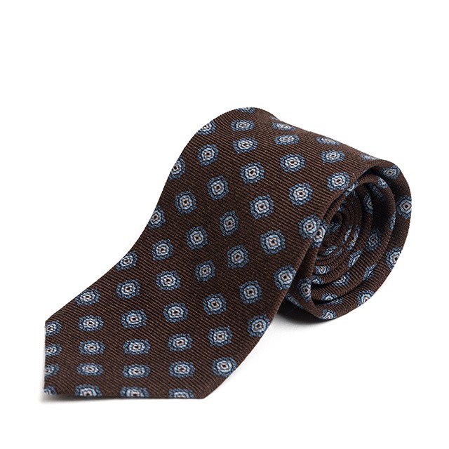 와일드브릭스FOULARD WOOL TIE (brown)