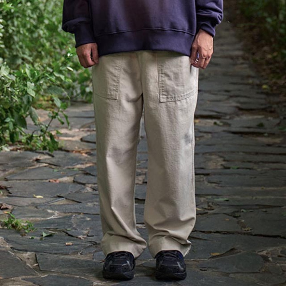 캐피디자인HEAVY COTTON FATIGUE PANTS 크림바지 면바지