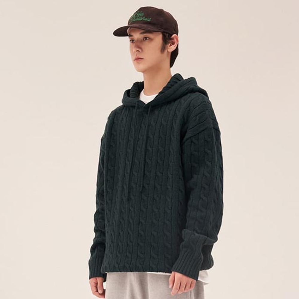 NYPCable Knit Hoodie 윈터 그린후드 후드티