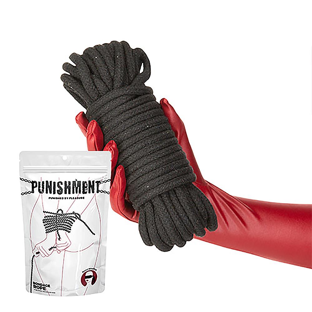 [PUNISHMENT] BONDAGE ROPE BLACK 퍼니시먼트 로프 블랙 (밧줄)(안대포함)