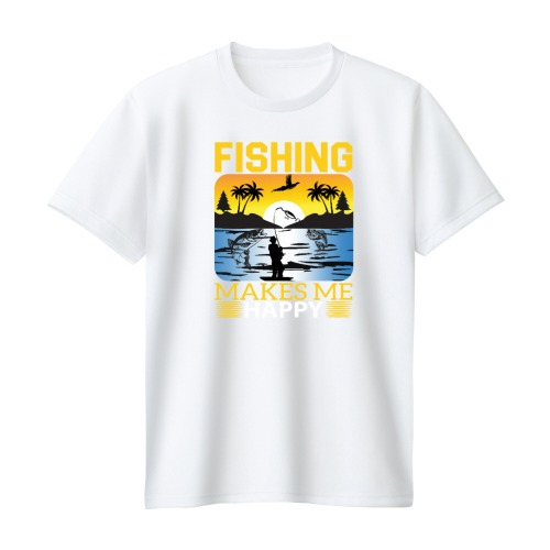 씨엠 드라이 티셔츠 화이트 T038B fishing