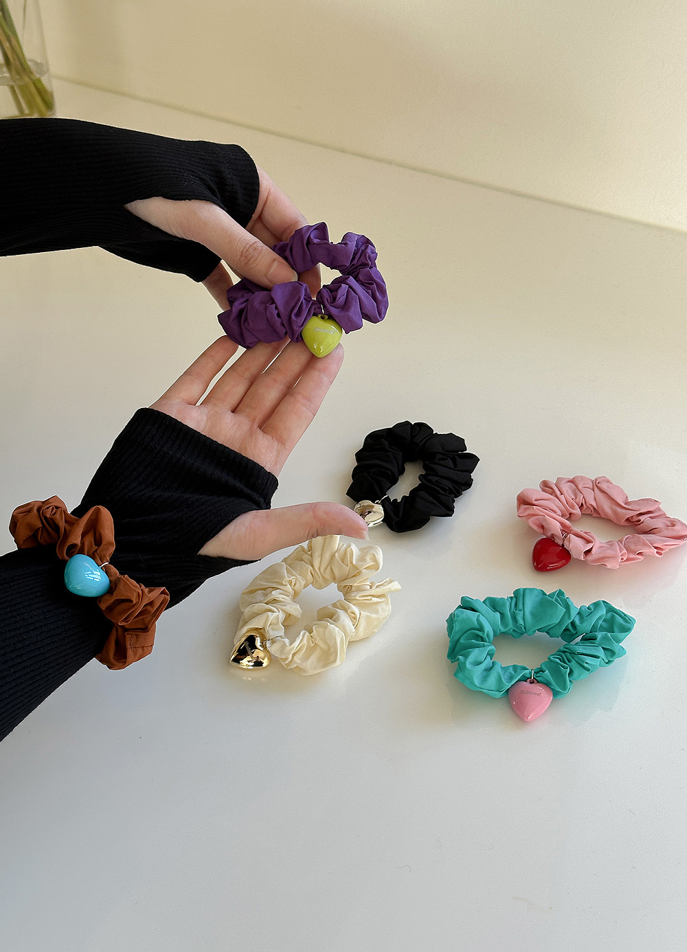 heart signal scrunchie ( 6 color )