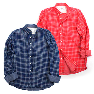 [THEJOON]Double Check Roll-Up Shirts 체크롤업셔츠