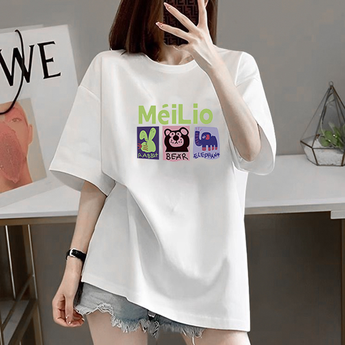여성면티 여름 반팔티 루즈핏 M 라운드 검정 흰색 티셔츠 OFDJ-SST2