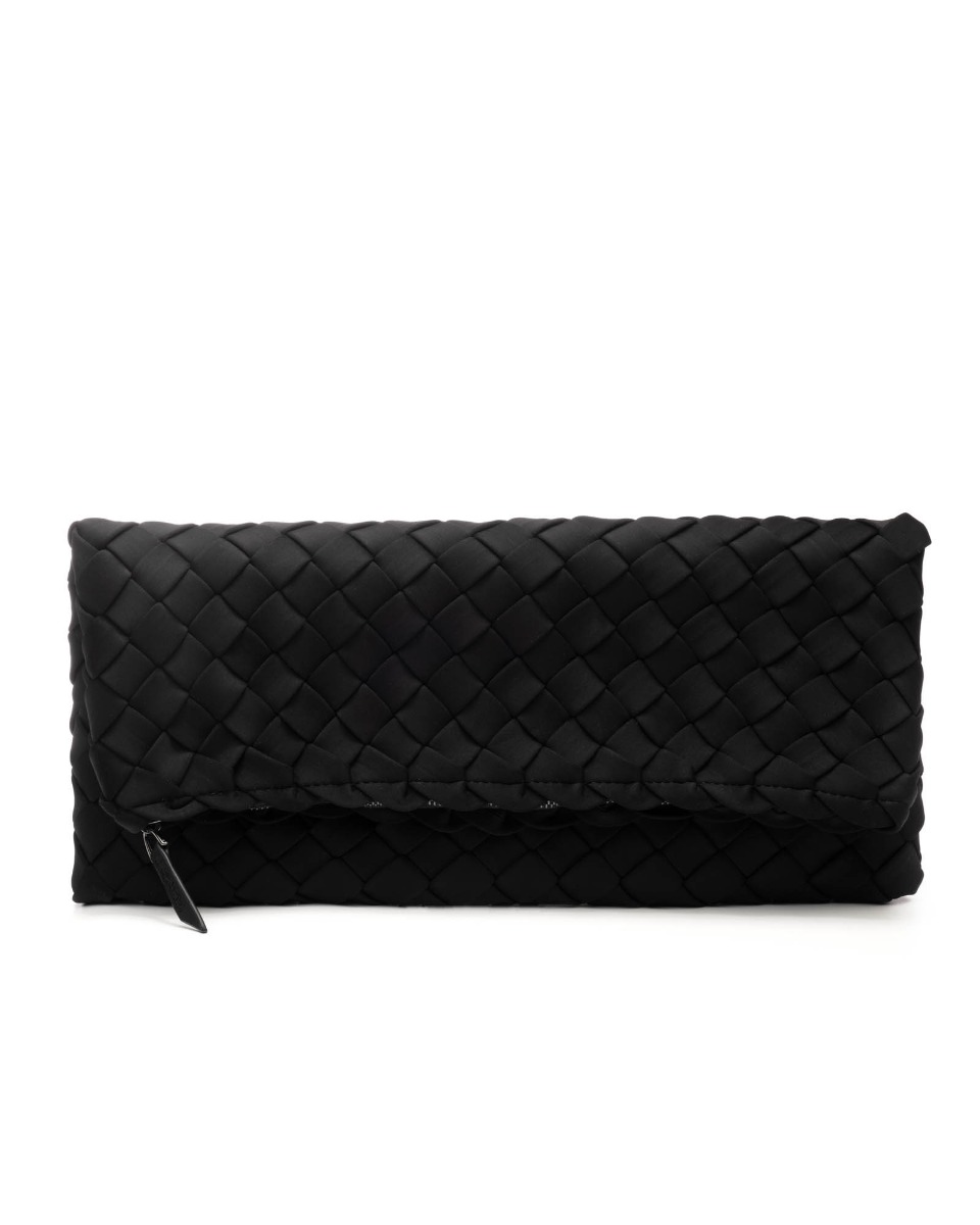 THICK WEAVE FOLDED CLUTCH BLACK