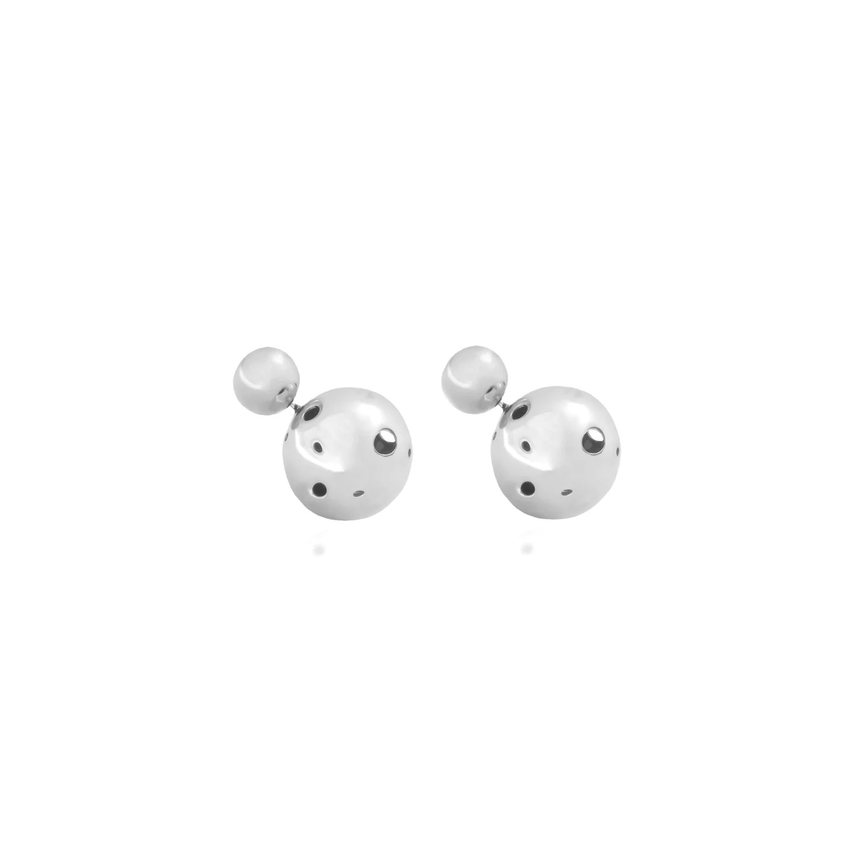 Small Sphere Earrings Silver