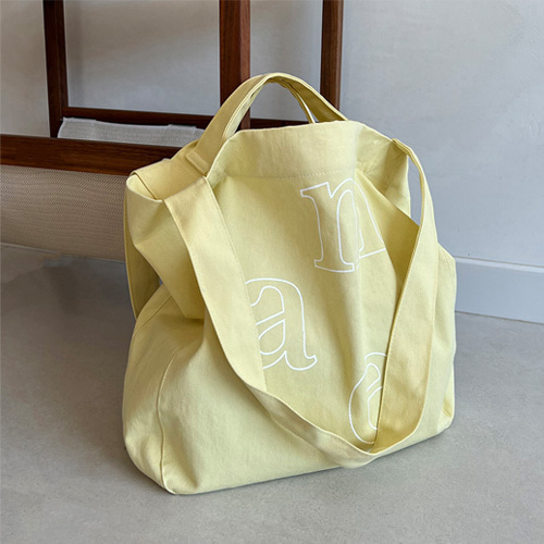 [무쿠앤에보니] m.a.e Logo Bag _ Lemon Yellow (재입고)