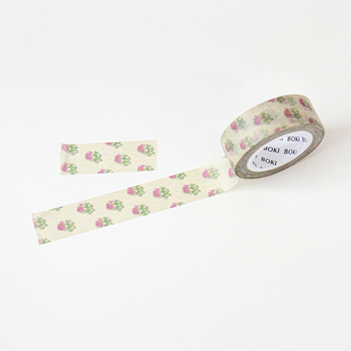 [BOKI] India Fabric Masking Tape - Pink Dahlia (재입고)