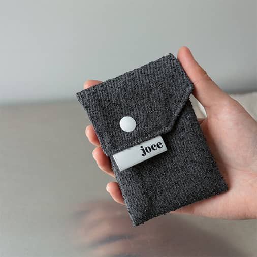 [스튜디오 조에] lint mini wallet - charcoal