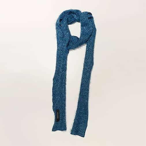 [쿠키시] Hairly Knit Muffler Scarf (Blue-green)