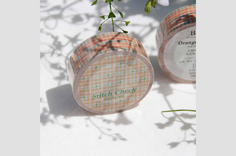 [BOKI] Stitch Check Masking Tape - Orange Blossom(4차입고)