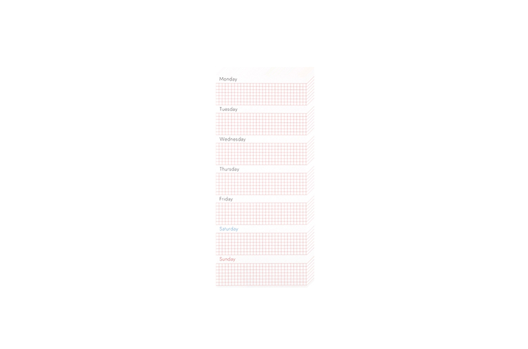 [로너스아카이브] Weekly memo pad (red grid)