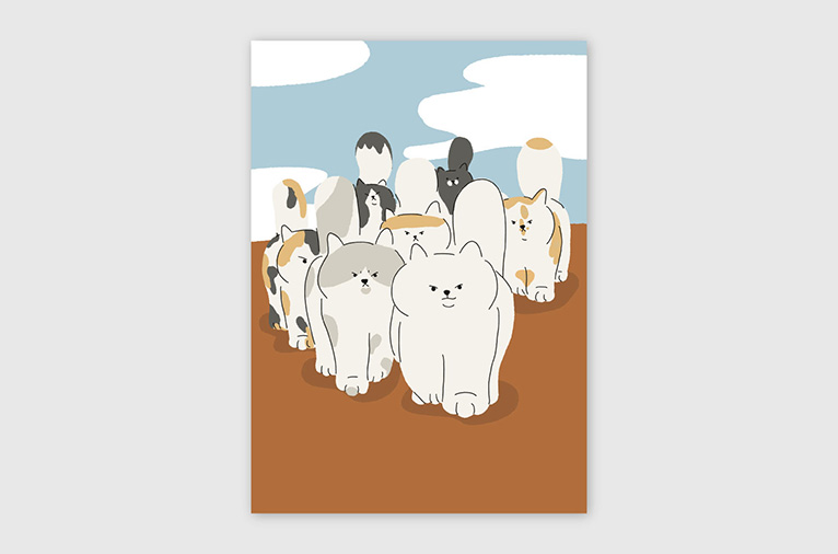 [bigbigcat] 일러스트 포스터 - 빅빅캣과 친구들