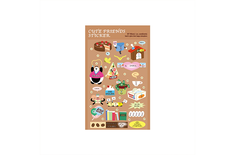 [핸드인글러브] Cute friends sticker 01