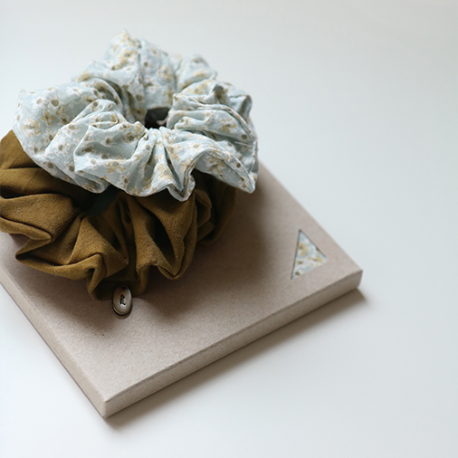 [ALLGRAY] oui scrunchie _ khaki brown . full bloom (재입고)