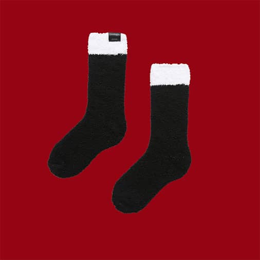 [도넛바이닐샵] black santa sleeping socks