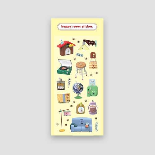[핸드인글러브] Happy room sticker (재입고)