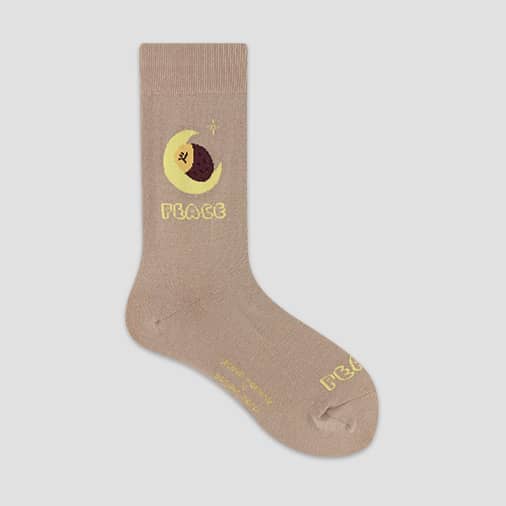 [봉주르마치] Lettering socks_brown kumi (with 세컨드모닝)