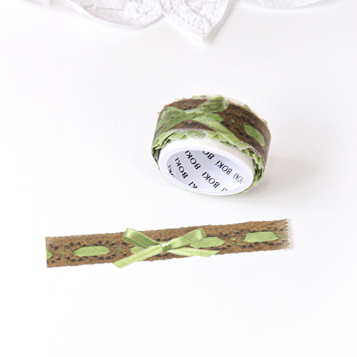 [BOKI] Eyelet Lace Die-cut Masking Tape - Matcha Ribbon (재입고)