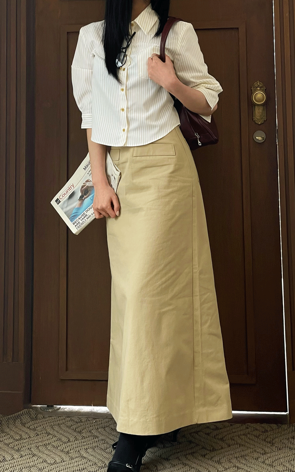 코튼 맥시 롱 스커트 Cotton maxi long skirts
