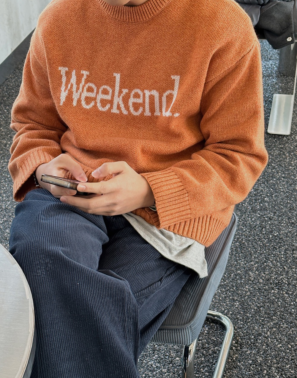 코트 모델 착용 이미지-S4L18