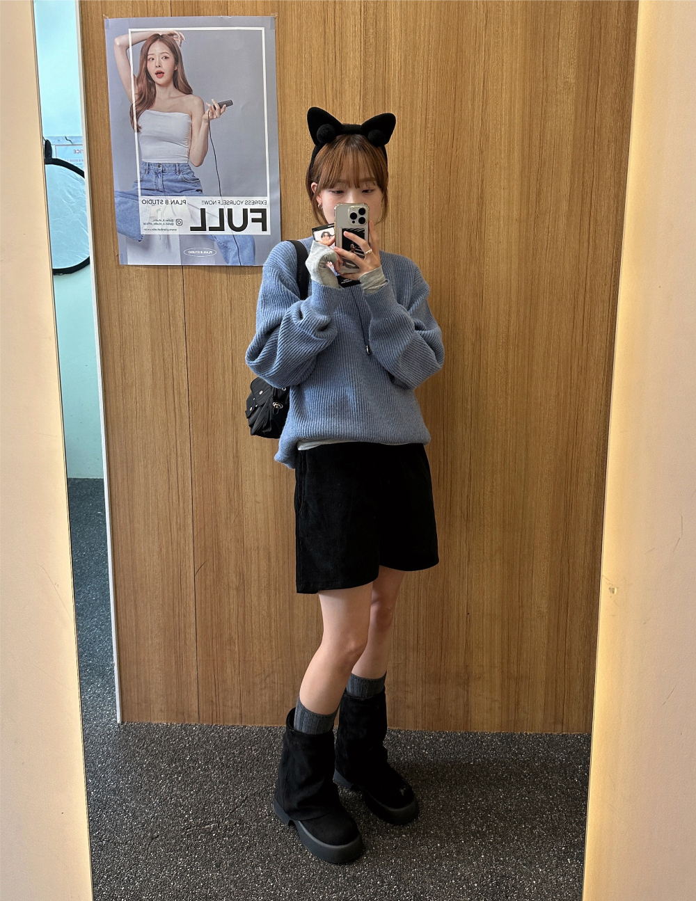 긴팔 티셔츠 모델 착용 이미지-S1L66