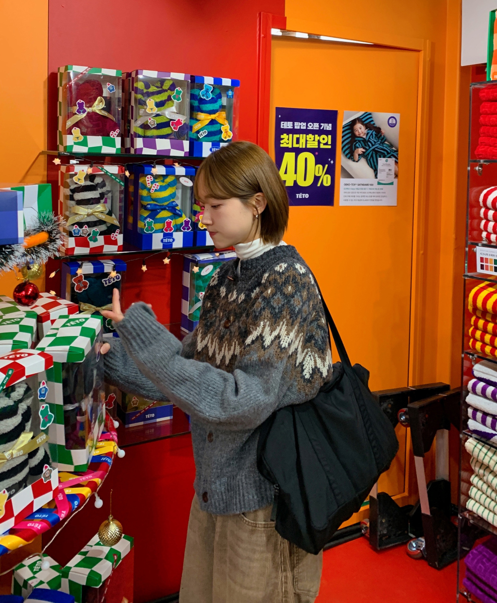 카디건 모델 착용 이미지-S1L75