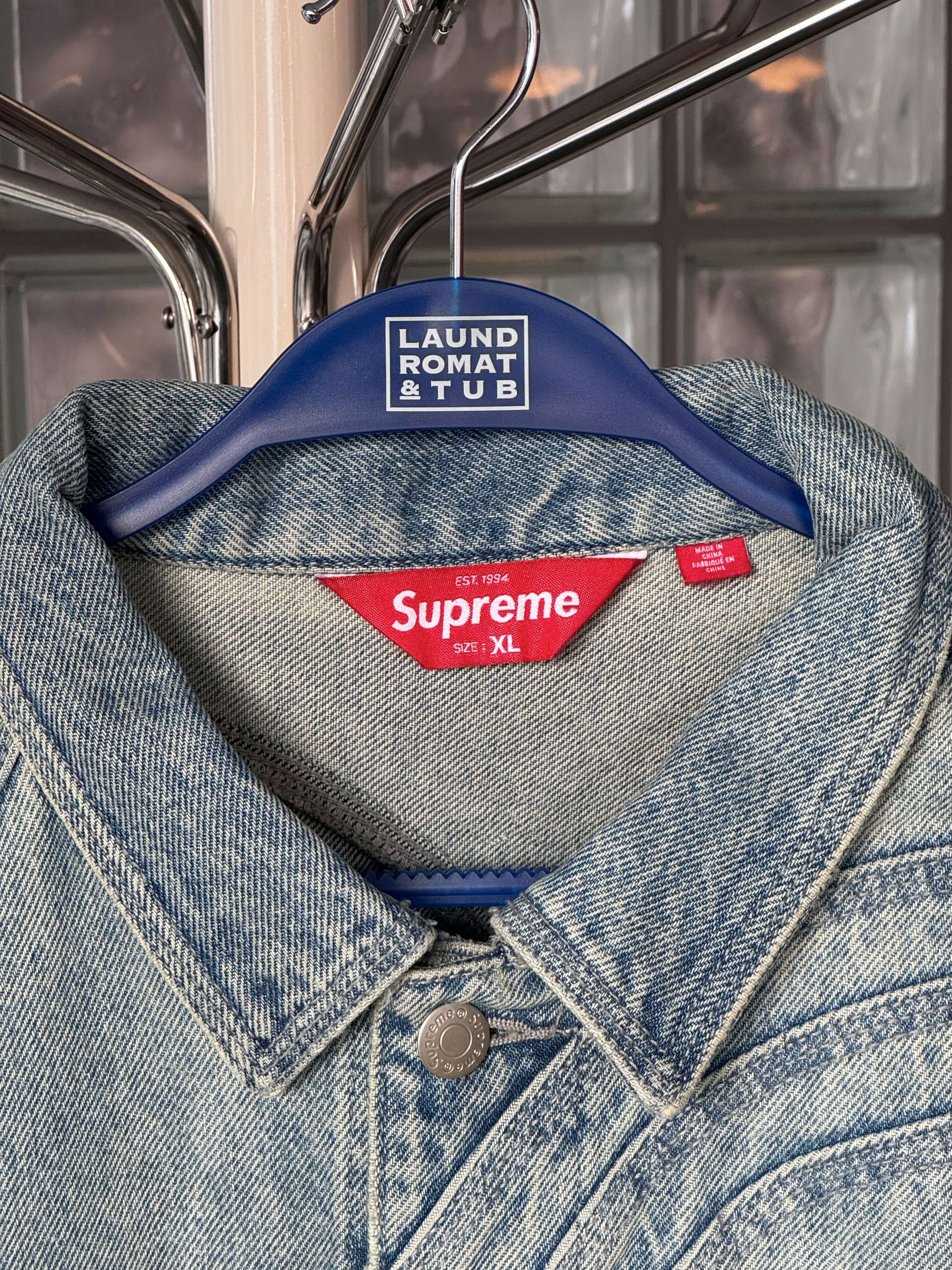 s logo denim trucker jacket - AAO_
