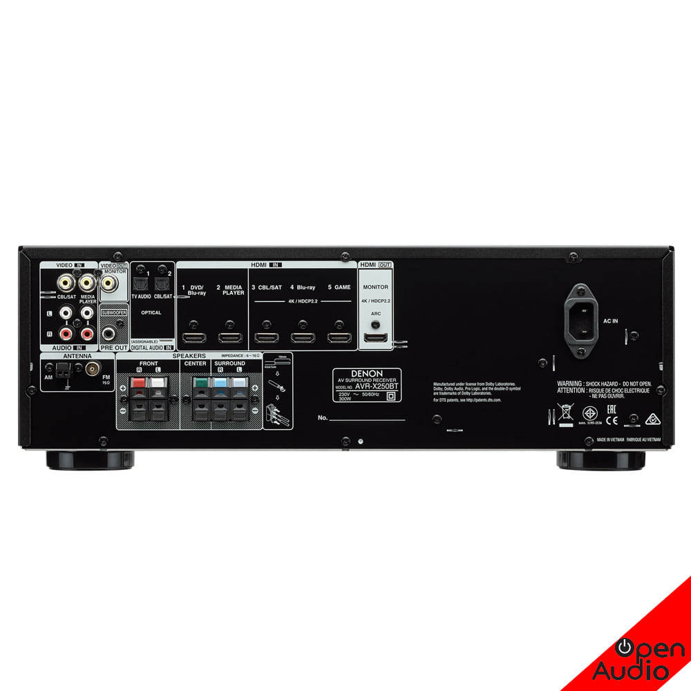 DENON(데논) AVR-X250BT 5.1채널 4K AV리시버