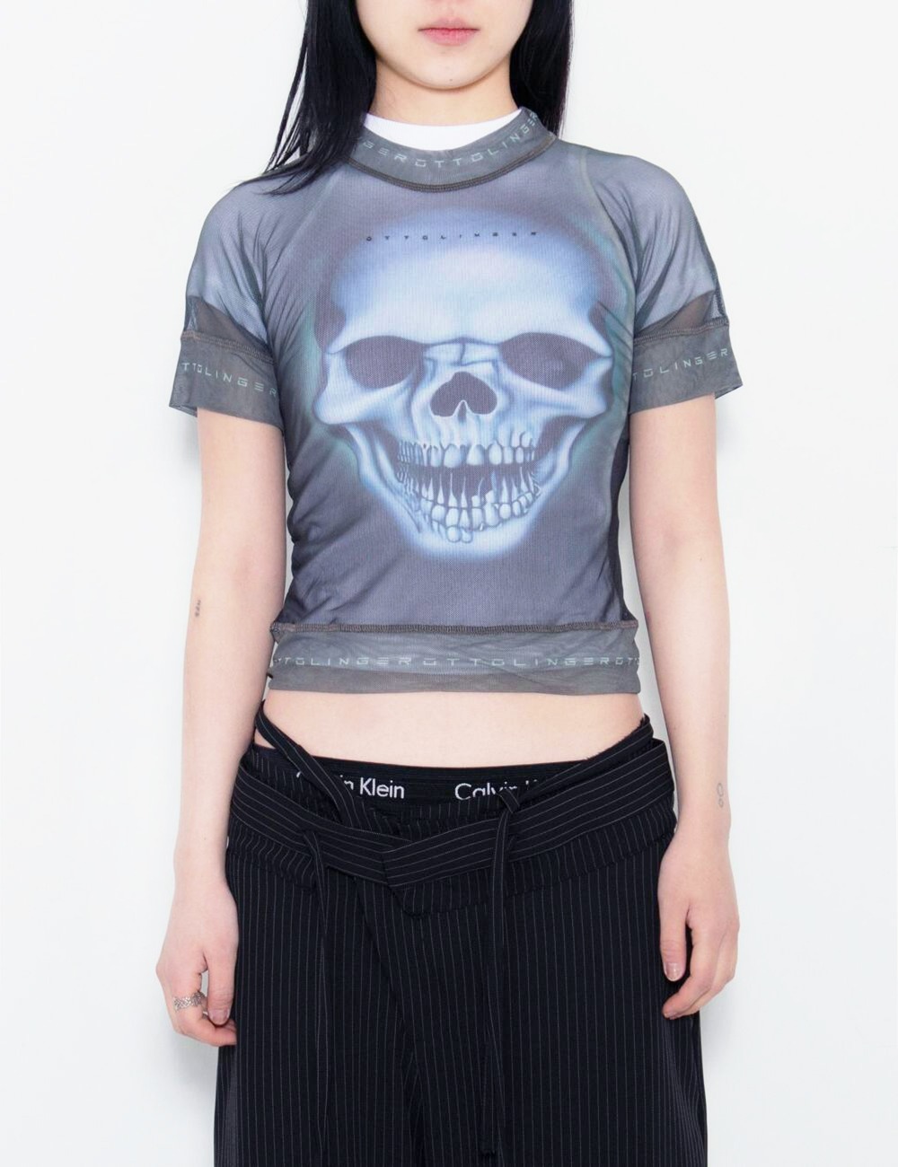 SKULL PRINT MESH T-SHIRT_BLACK