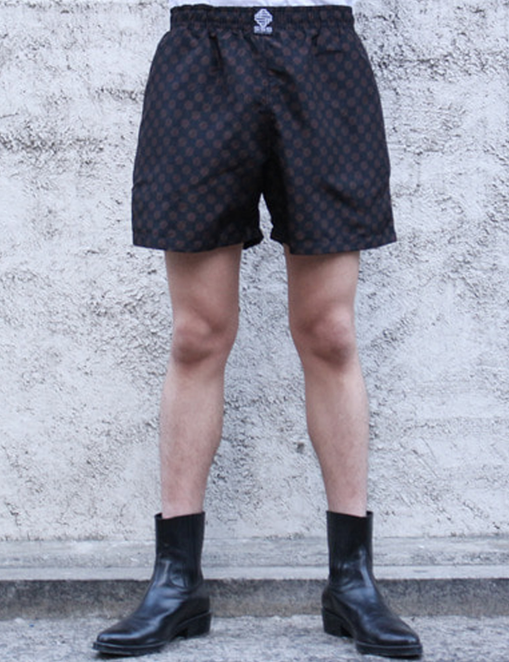 SSS MONOGRAM QUICK DRY SWIM SHORTS_BLACK