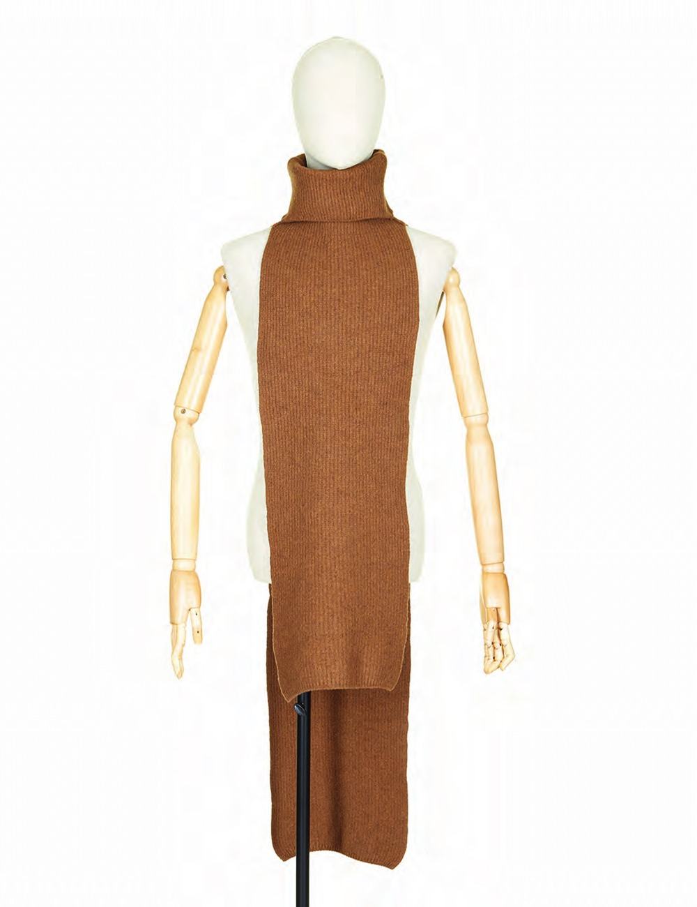 TURTLENECK LONG SCARF_BROWN