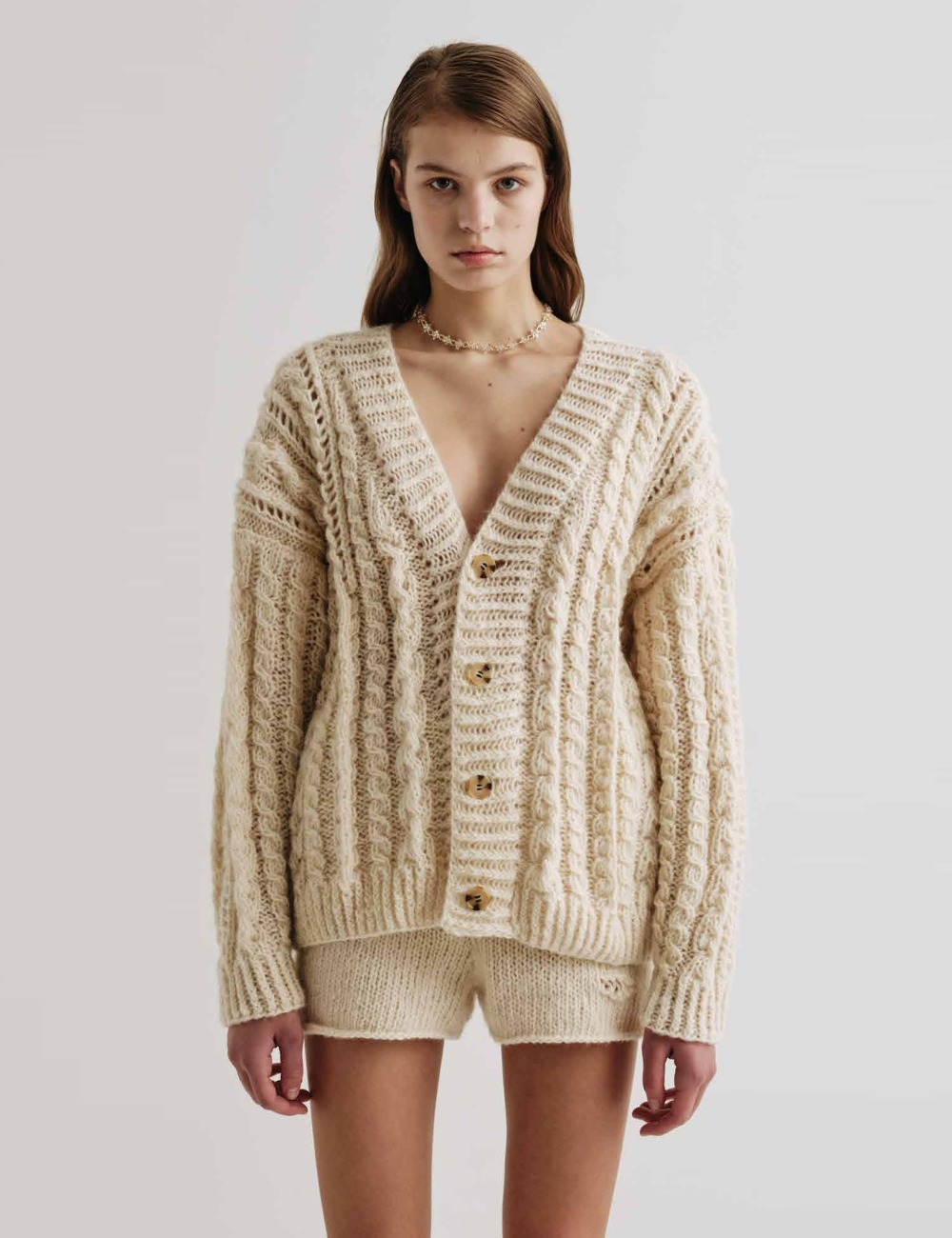 CARDIGAN WITH ASYMMETRICAL BRAIDS_WHITE