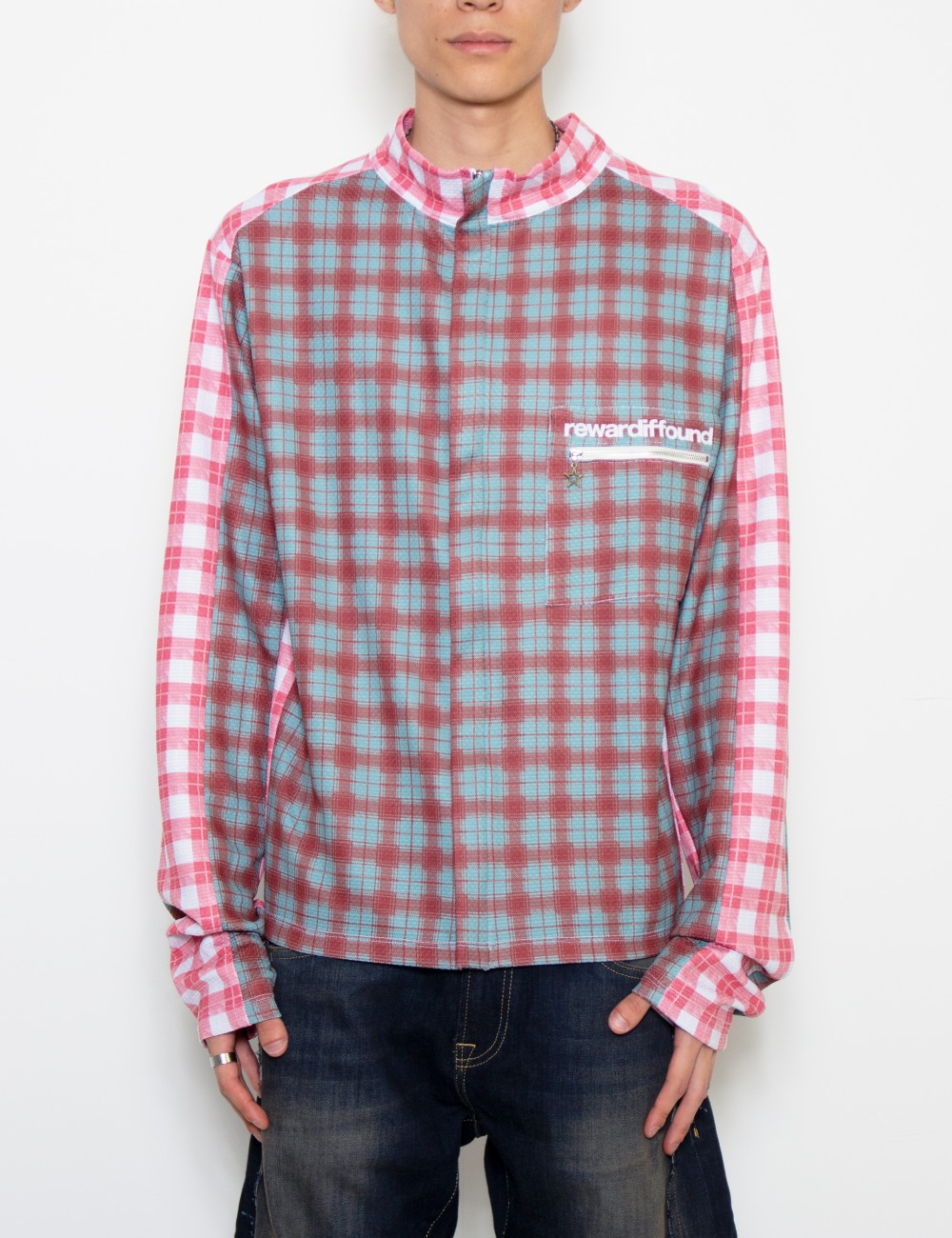 TARTAN SWEAT TOP_BROWN RED