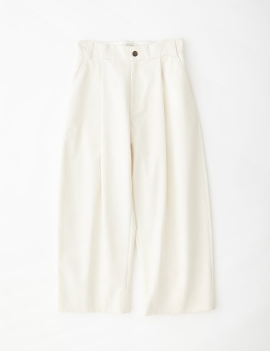 VOLUME PLEAT PANTS_MILK