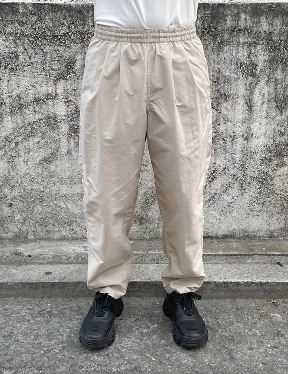 TRACK PANT SOLID_SAND BEIGE