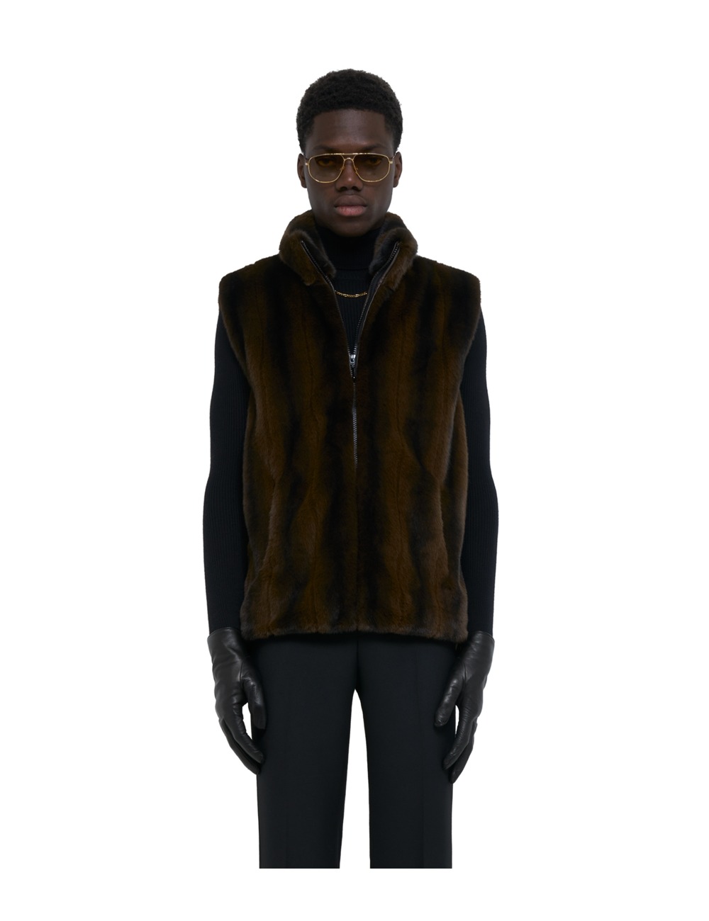 FAUX-MINK VEST