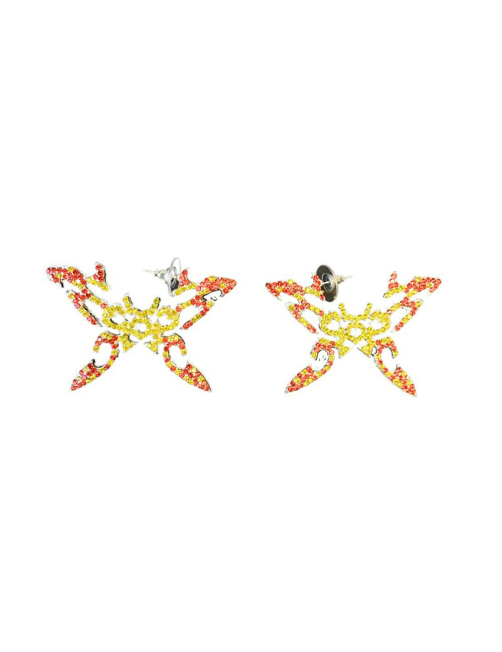 TATTOO BUTTERFLY EARRINGS_YELLOW