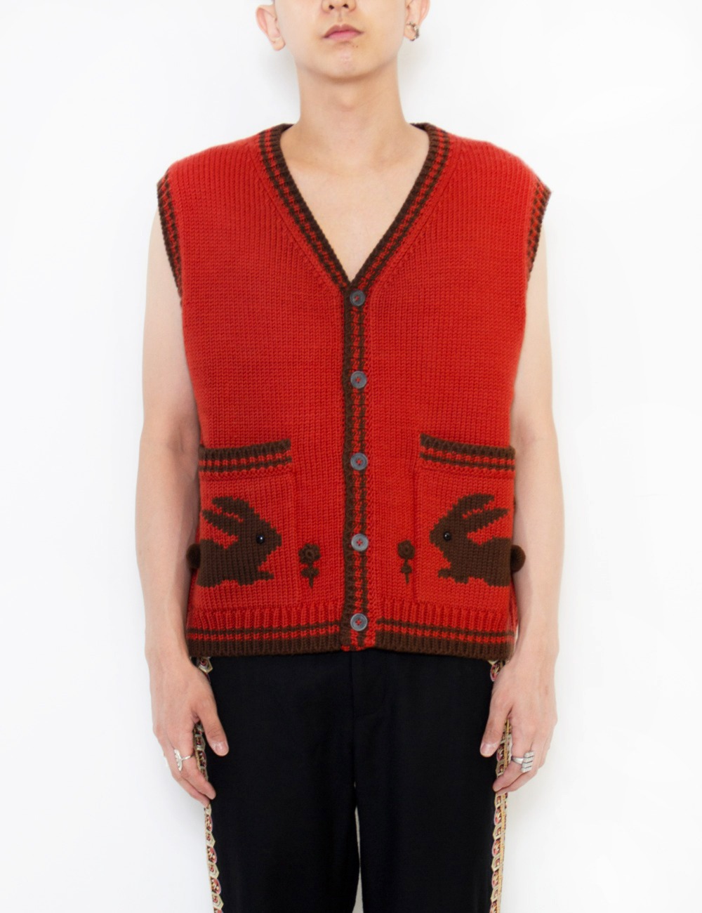 MEADOW VEST_RED BROWN