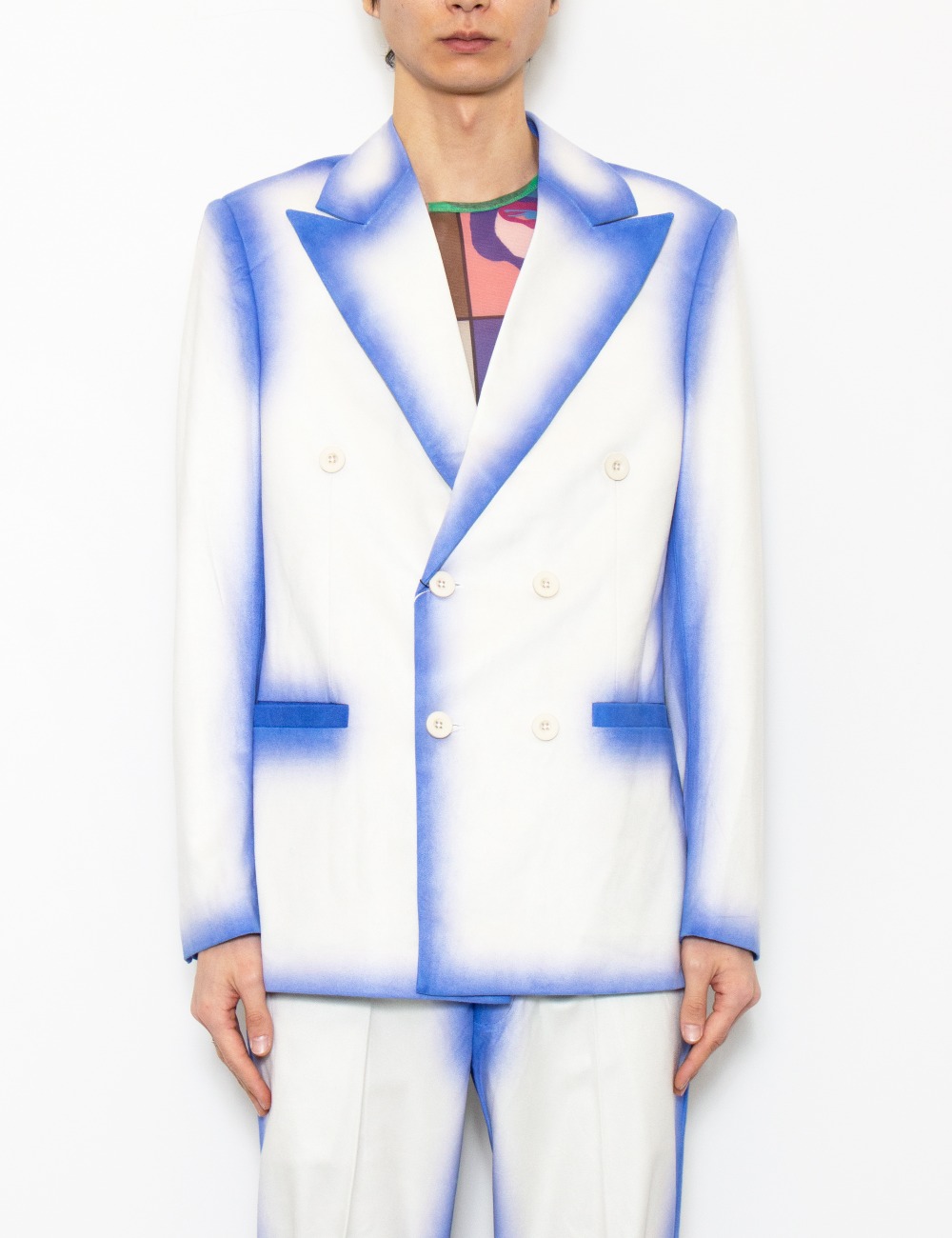 GRADIENT SUIT TOP_WHITE