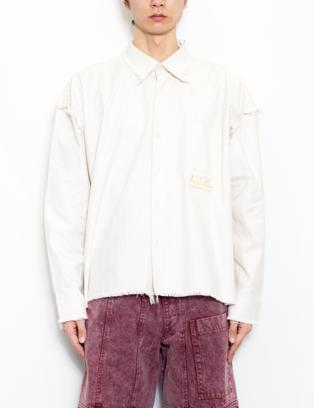 RAW EDGES SHIRT_WHITE