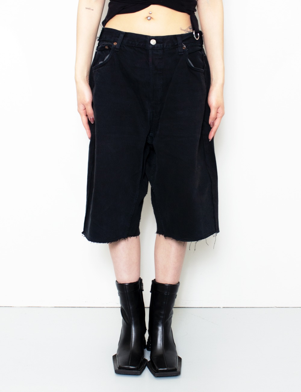 NEW DENIM SHORTS_BLACK