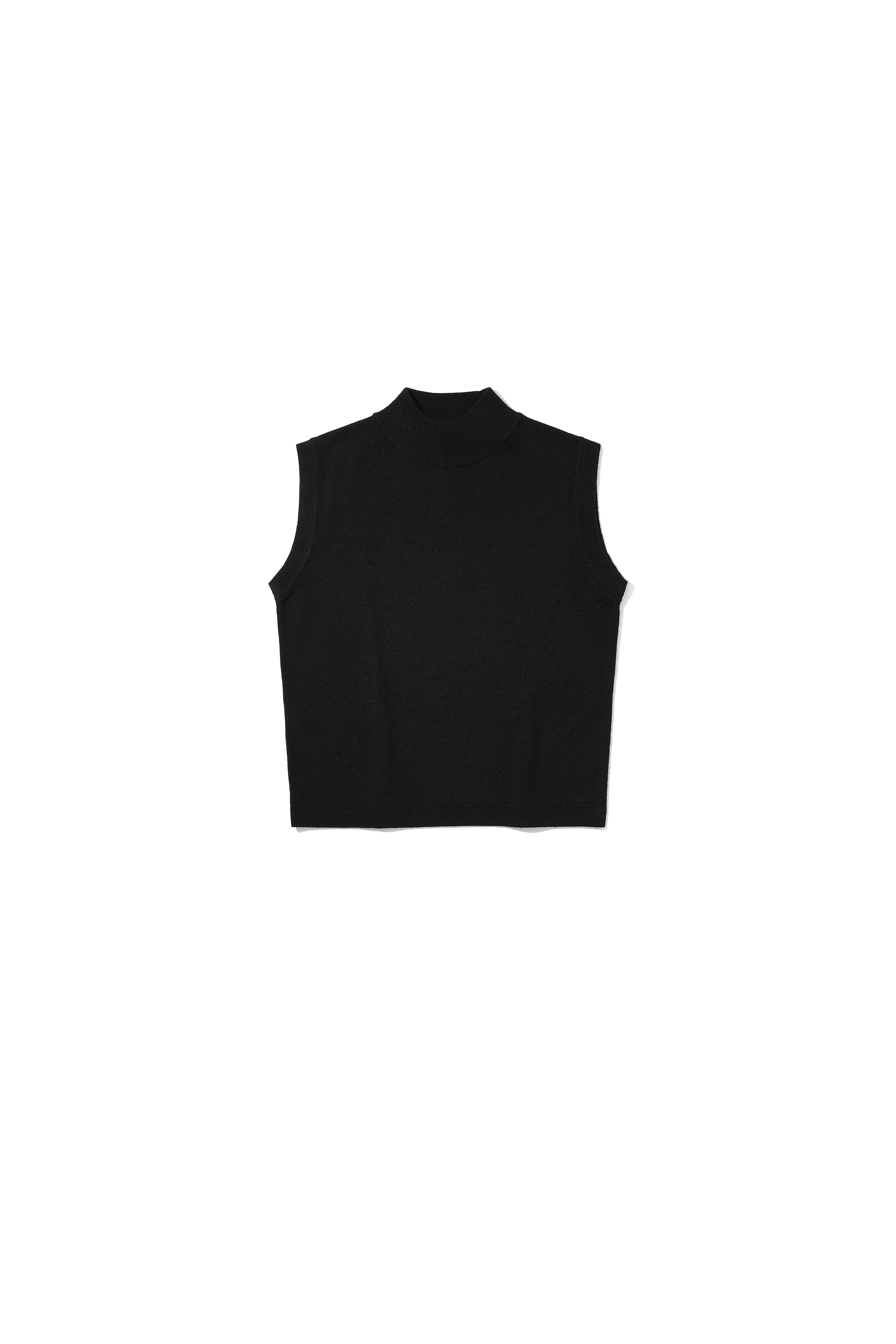 90s Mood Turtle-neck Sleeveless Black