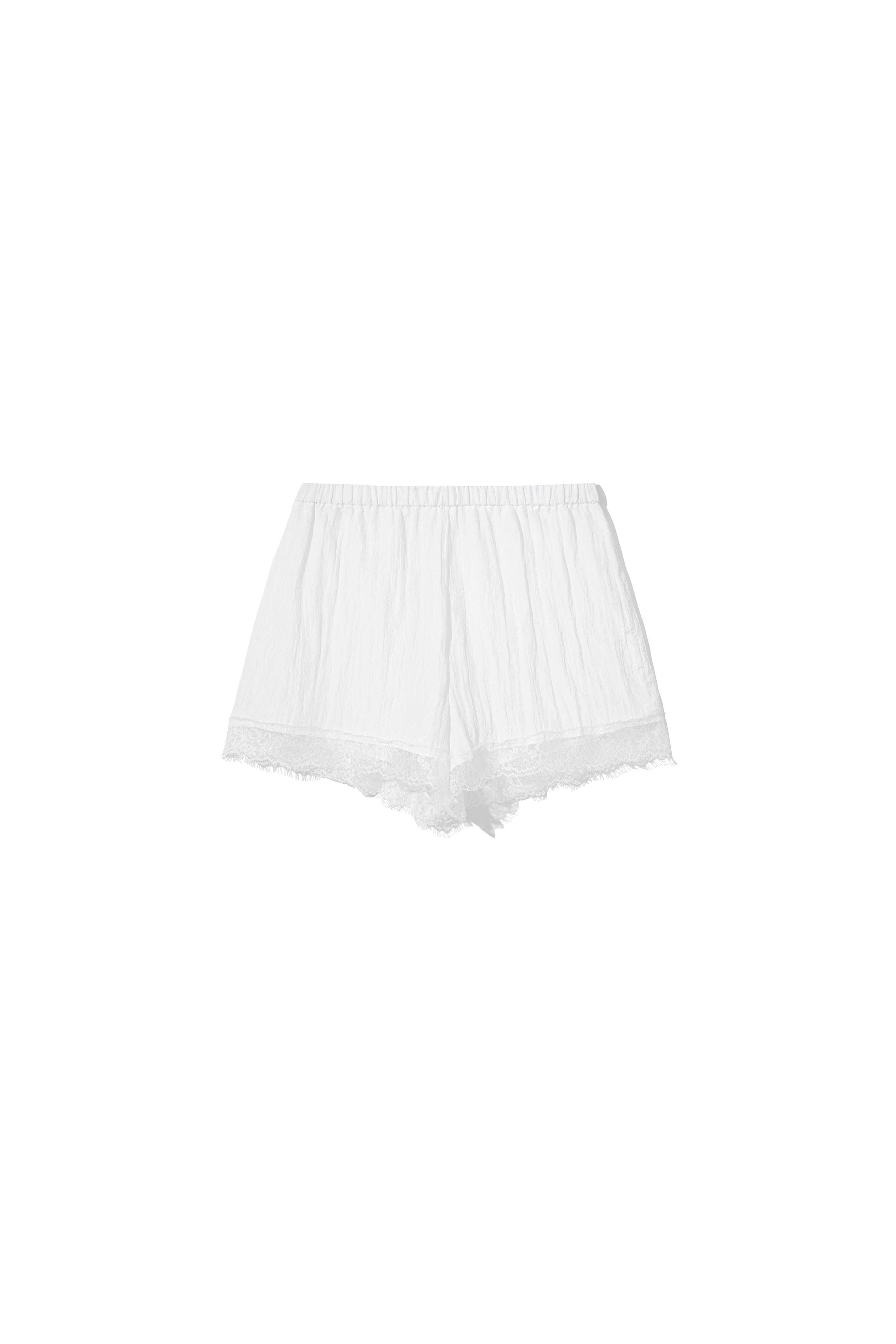 Wrinkle Lace Shorts White