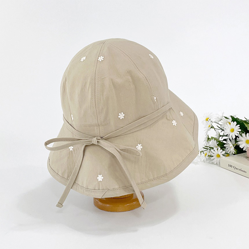 여자 여름 잔꽃 플라워 자수 버킷 모자